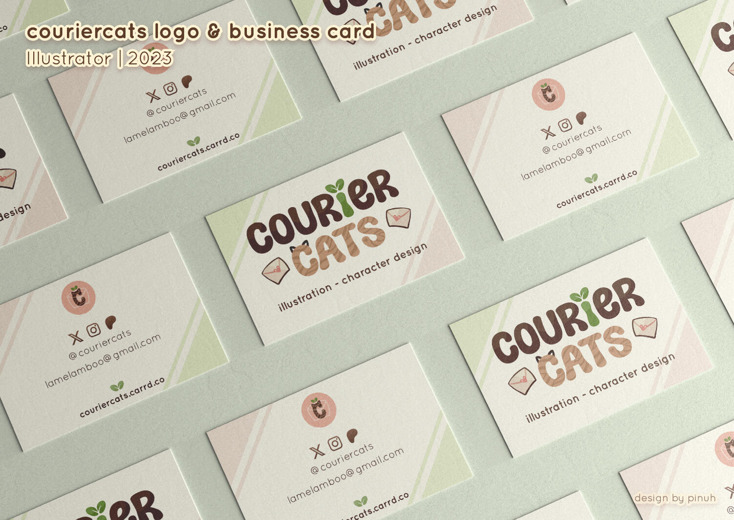 Logo- & Visitenkartenauftrag für Illustrator*in "couriercats", 2023; Adobe Illustrator
