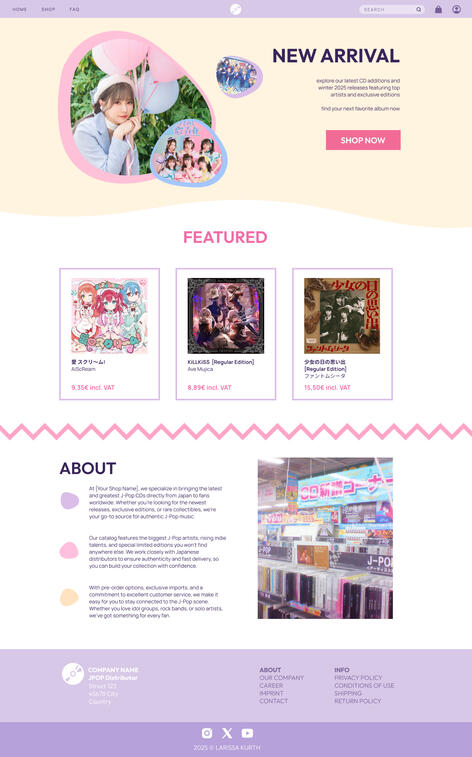 Webshop &quot;SHINYSTAGE&quot; - Screendesign &amp; responsive datenbankgestützte Website in Figma, HTML/CSS, MySQL + PHP - LIVE PREVIEW