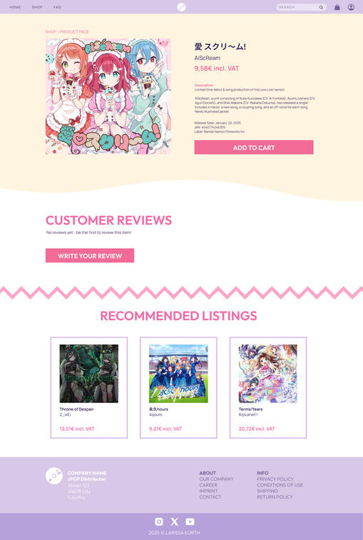 Webshop &quot;SHINYSTAGE&quot; - Screendesign &amp; responsive datenbankgestützte Website in Figma, HTML/CSS, MySQL + PHP - LIVE PREVIEW