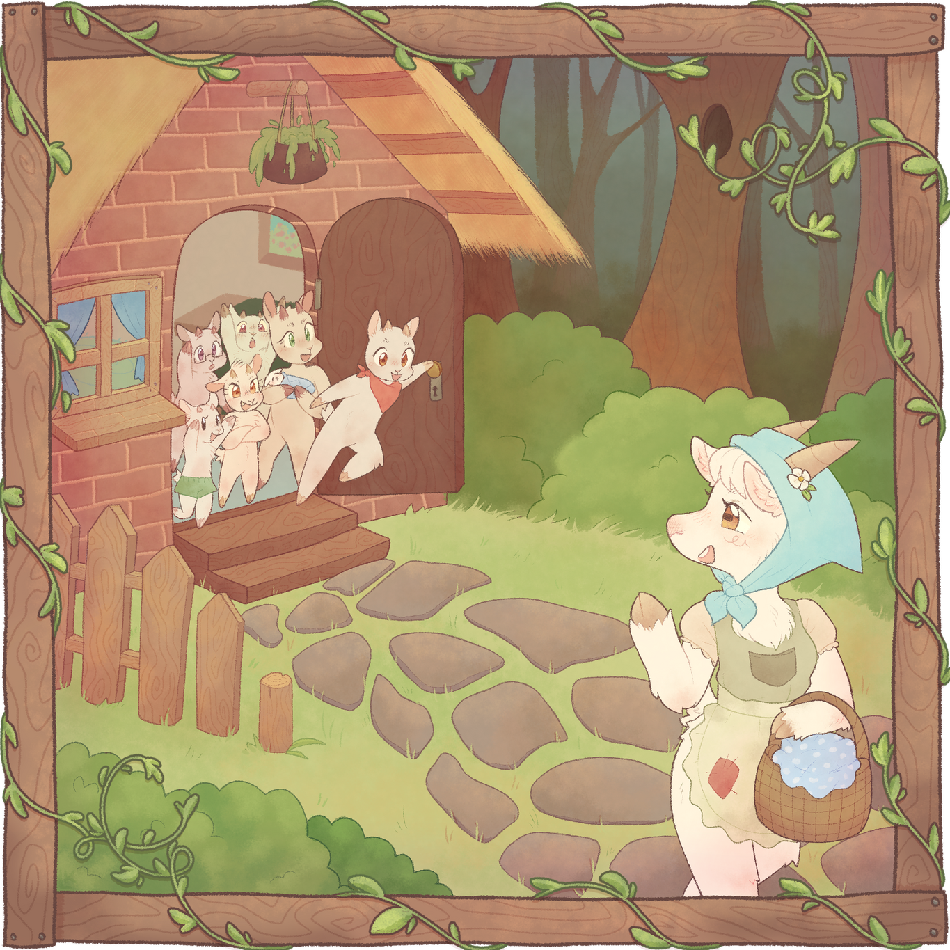 Der Wolf und die sieben jungen Geißlein - Stipendienwettbewerb AID 2022; Clip Studio Paint